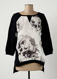 Tricou mâneci 3/4 mâneci 3/4 negru DEUX TWO femeie