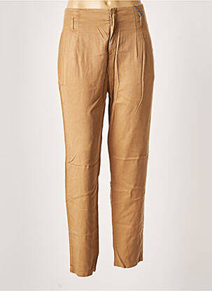 Pantalon drept talie cu cleme talie înaltă bej LEON & HARPER femeie