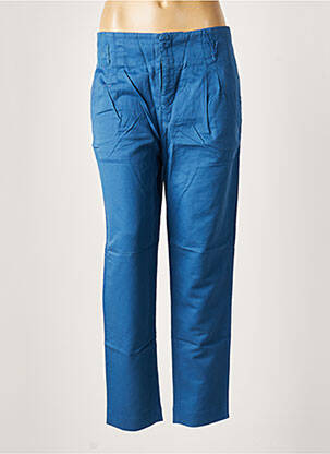 Pantalon drept talie cu cleme talie înaltă albastru LEON & HARPER femeie