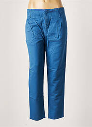 Pantalon drept talie cu cleme talie înaltă albastru LEON & HARPER femeie