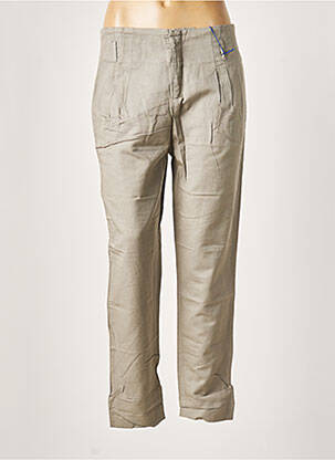 Pantalon drept talie cu cleme talie înaltă gri LEON & HARPER femeie
