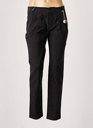 Pantalon chino țesătură poplin mărime normală negru LEON & HARPER femeie