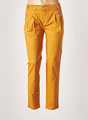 Pantalon chino țesătură poplin mărime normală galben LEON & HARPER femeie