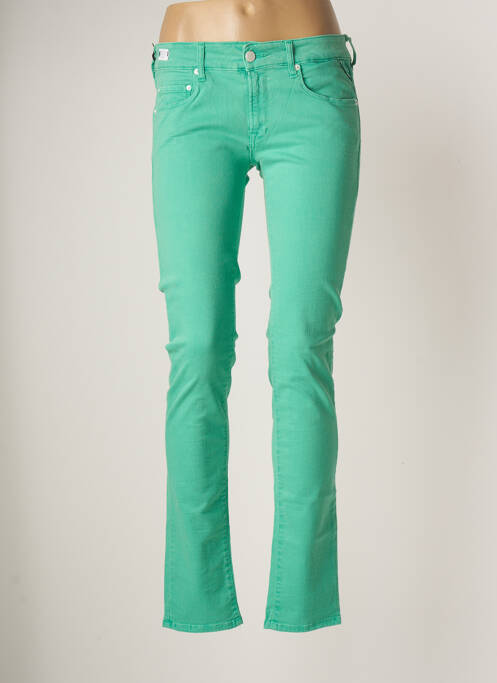 Blugi cu croială slim verde REPLAY femeie