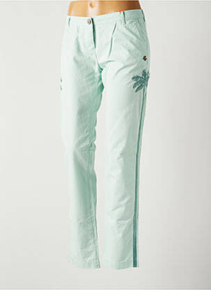 Pantalon chino broderie galoni laterali talie joasă verde MAISON SCOTCH femeie