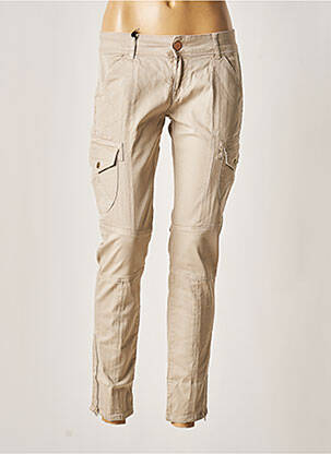 Pantalon 7/8 elasticitate talie joasă bej FIVE PM femeie