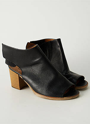 Sandale/pantofi decupați material neted toc de 4 la 6 cm negru GABOR femeie