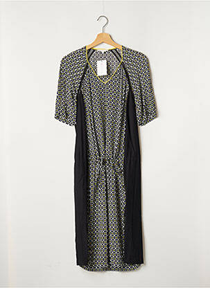 Rochie midi imprimeu fantezie mâneci scurte negru TERRE DE FÉES femeie