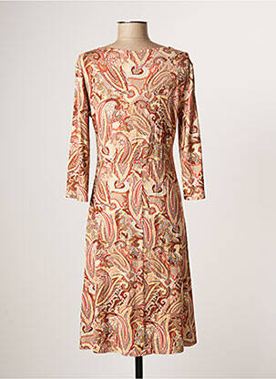 Rochie midi mâneci 3/4 mâneci 3/4 maro CREAM femeie
