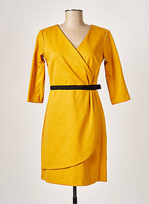 Rochie midi mâneci 3/4 mâneci 3/4 galben PAUL BRIAL femme