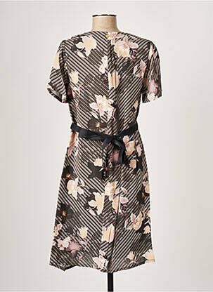 Rochie midi imprimeu floral mâneci scurte negru PAUL BRIAL femeie
