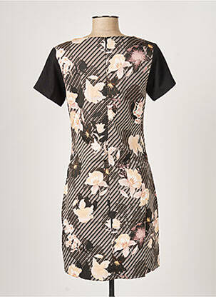 Rochie midi imprimeu floral mâneci scurte negru PAUL BRIAL femeie