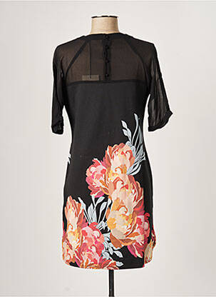 Rochie midi imprimeu floral mâneci scurte negru PAUL BRIAL femeie