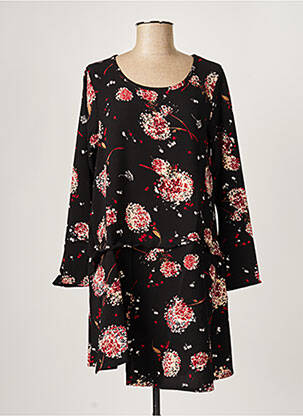 Rochie midi imprimeu floral mâneci lungi negru G!OZE femeie