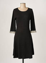 Rochie pulover țesătură din lână mâneci 3/4 negru PAUL BRIAL femme