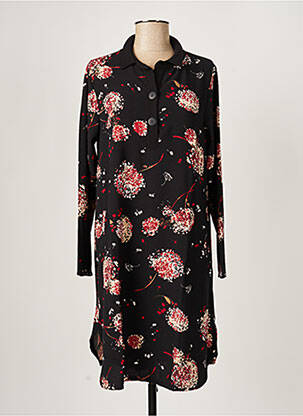 Rochie midi imprimeu floral mâneci lungi negru G!OZE femeie