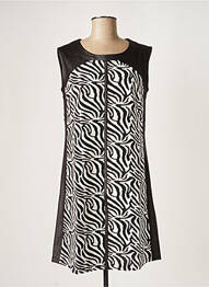 Rochie midi imprimeu fantezie fără mâneci negru MALOKA femeie