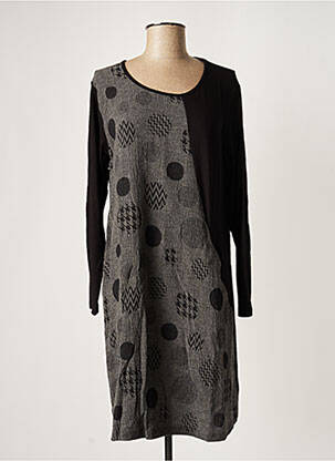 Rochie midi imprimeu fantezie mâneci lungi gri G!OZE femeie