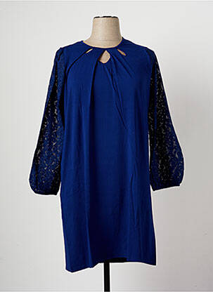 Rochie midi mâneci lungi mâneci lungi albastru MALOKA femeie