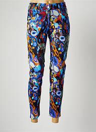 Pantalon drept talie elastică albastru MALOKA femeie