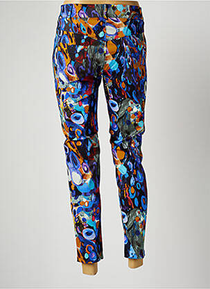 Pantalon drept talie elastică albastru MALOKA femeie