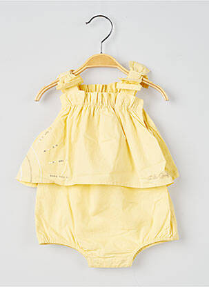 Salopetă pentru bebeluși galben LILI GAUFRETTE fată