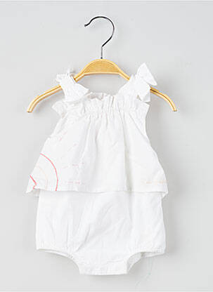 Salopetă pentru bebeluși alb LILI GAUFRETTE fată
