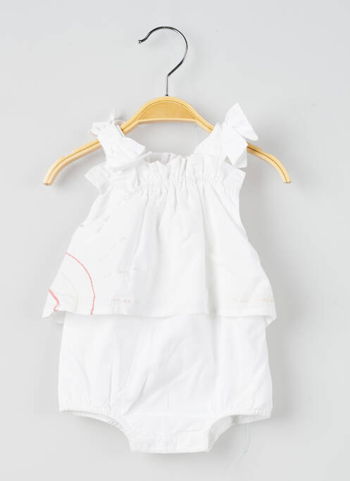 Salopetă pentru bebeluși alb LILI GAUFRETTE fată