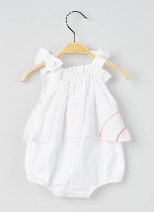 Salopetă pentru bebeluși alb LILI GAUFRETTE fată