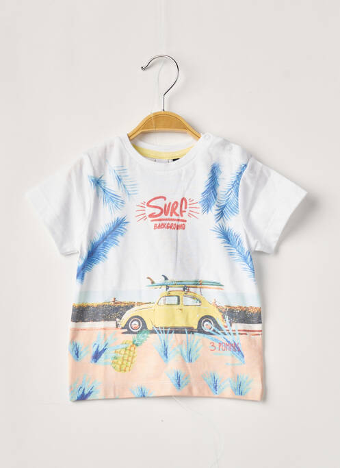 Tricou alb 3 POMMES băiat