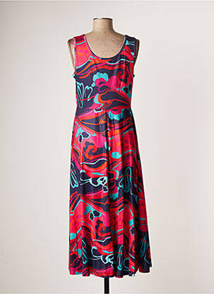 Rochie midi croială fluidă fără mâneci roz SOVOGUE femeie