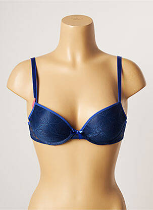 Sutien efect material satinat top sutien push-up albastru PASSIONATA femeie