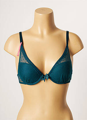 Sutien efect material satinat top sutien push-up albastru PASSIONATA femeie