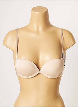 Sutien efect material satinat top sutien push-up culoare piersică PASSIONATA femeie