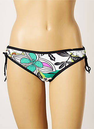 Chiloți de baie imprimeu floral bikini alb CHERRY BEACH femeie