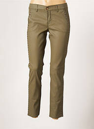 Pantalon 7/8 elasticitate mărime normală verde HAPPY femme