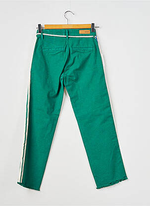 Pantalon chino broderie galoni laterali mărime normală verde HAPPY femeie