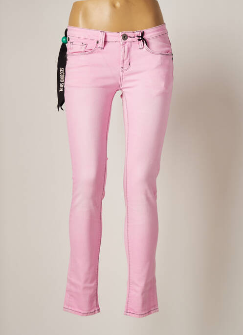 Blugi cu croială slim roz ONE GREEN ELEPHANT femeie