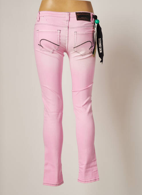 Blugi cu croială slim roz ONE GREEN ELEPHANT femeie