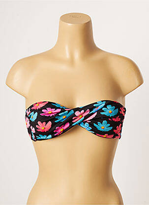 Sutien de costum de baie elasticitate top bentiță negru PULL IN femeie