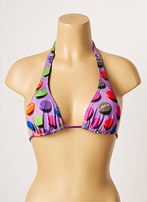 Sutien de costum de baie elasticitate sutien cu susținere înaltă și burete detașabil violet PULL IN femeie