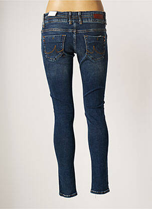 Blugi skinny efect uzat decolorat talie joasă albastru LTB femeie