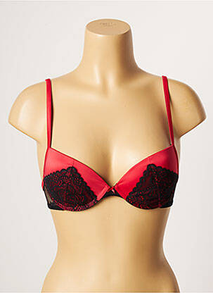 Sutien efect material satinat top sutien push-up roșu PASSIONATA femeie