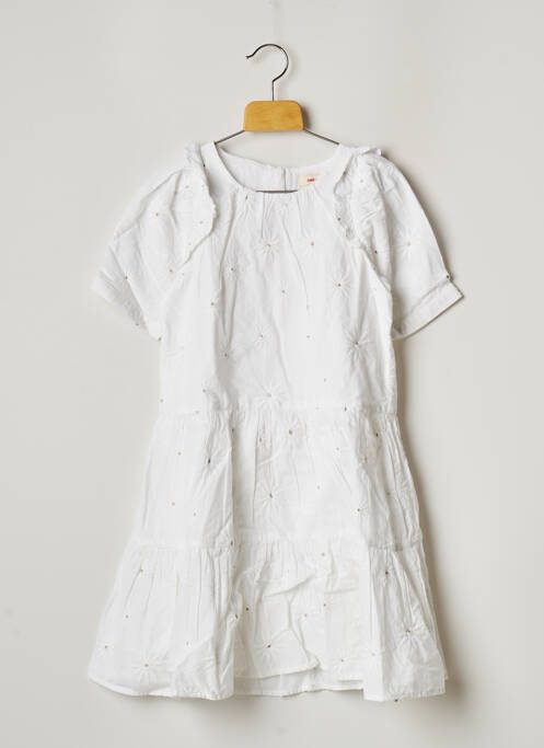 Rochie midi închidere cu fermoar la spate mâneci scurte alb CATIMINI fille