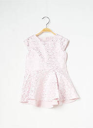 Rochie midi închidere cu fermoar la spate mâneci scurte roz CATIMINI fille