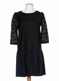 Rochie midi mâneci 3/4 mâneci 3/4 negru COLEEN BOW femme