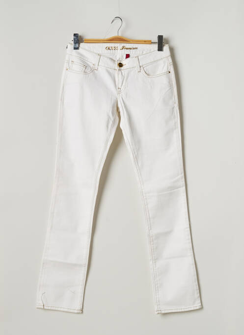 Blugi cu croială dreaptă alb GUESS femeie