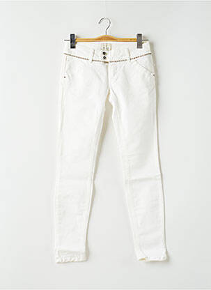 Pantalon 7/8 elasticitate talie joasă alb MET femeie