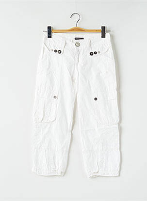 Pantalon trei sferturi talie joasă talie joasă alb DDP femeie
