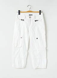 Pantalon trei sferturi talie joasă talie joasă alb DDP femeie